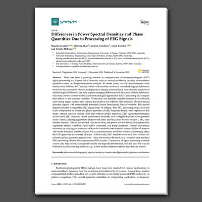 EEG Signal Processing Methods for Statistical Analysis