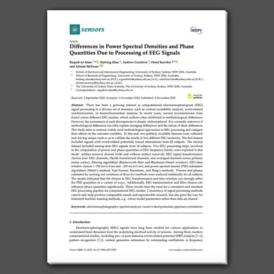 EEG Signal Processing Methods for Statistical Analysis